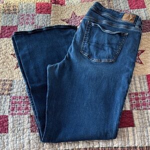 American Eagle Outfitters Women's Kick Boot Jeans - Dark Blue